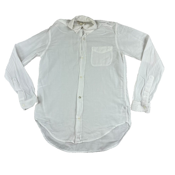 Current Elliott Button Up Long Sleeve Women's Size 0 White The Prep School Shirt - Picture 1 of 11
